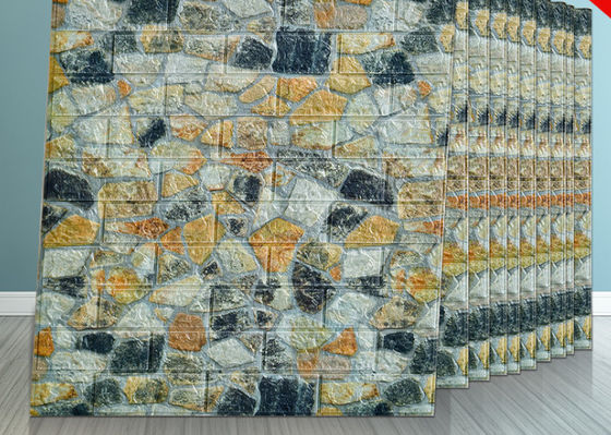 Papel de parede da espuma do PE de 50*50CM Moistureprooof 3D, etiquetas da espuma da parede 3D para o prédio de escritórios